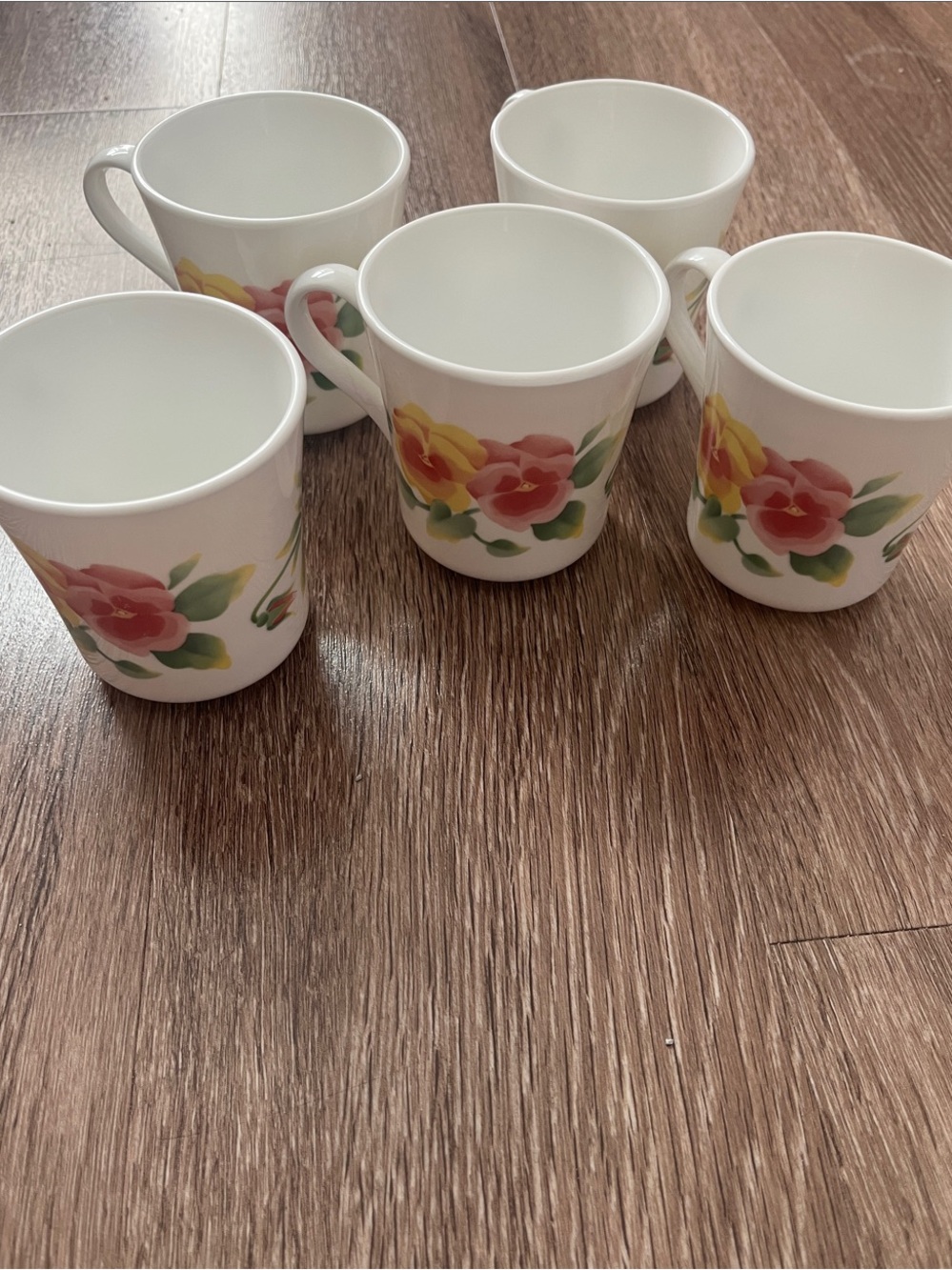 Vintage Corningware Corelle Summer Blush mugs  (Set of 5)